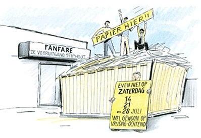 Oud papier in zomervakantie